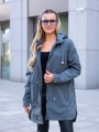 KURTKA parka z naszywką na kieszeni LUNA - morski