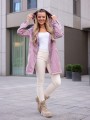 KURTKA parka z naszywką na kieszeni LUNA - blush