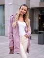 KURTKA parka z naszywką na kieszeni LUNA - blush