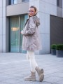 Prosta KURTKA z pepitką IRINA - beige
