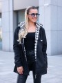 Prosta KURTKA z pepitką IRINA - black