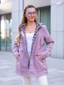 Prosta KURTKA z pepitką IRINA - blush