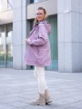 Prosta KURTKA z pepitką IRINA - blush