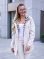Prosta KURTKA z pepitką IRINA - ivory