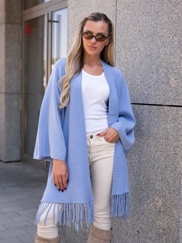 Luźny KARDIGAN z frędzelkami ZOEY - lila