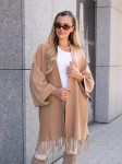 Luźny KARDIGAN z frędzelkami ZOEY - carmel