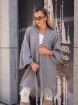 Luźny KARDIGAN z frędzelkami ZOEY - szary