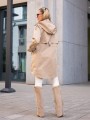 KURTKA z klamrami i podszewką w kratę NOELIA - beige