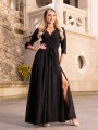 Sukienka brokatowa maxi Charlotte - black