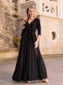 Sukienka brokatowa maxi Charlotte - black