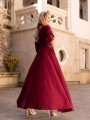 Sukienka brokatowa maxi Charlotte - bordo
