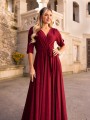 Sukienka brokatowa maxi Charlotte - bordo