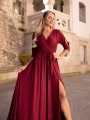 Sukienka brokatowa maxi Charlotte - bordo