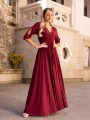 Sukienka brokatowa maxi Charlotte - bordo