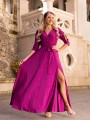 Sukienka brokatowa maxi Charlotte - violet