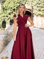 Sukienka gładka maxi Olivia - bordo