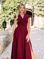 Sukienka gładka maxi Olivia - bordo