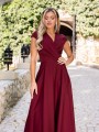 Sukienka gładka maxi Olivia - bordo