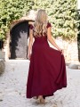 Sukienka gładka maxi Olivia - bordo