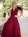 Sukienka gładka maxi Olivia - bordo