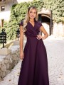 Sukienka gładka maxi Olivia - śliwka