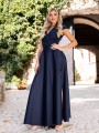 Sukienka gładka maxi Olivia - granat