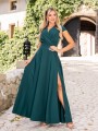 Sukienka gładka maxi Olivia - szmaragd