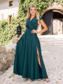 Sukienka gładka maxi Olivia - szmaragd