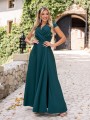 Sukienka gładka maxi Olivia - szmaragd
