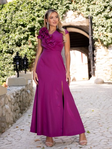 Sukienka błyszcząca maxi Ginevra -violet
