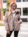 Luźna KURTKA Pikowane fale BEA - beż