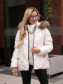 Luźna KURTKA Pikowane fale BEA - biel