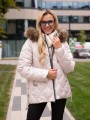 Luźna KURTKA Pikowane fale BEA - ecru