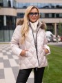 Luźna KURTKA Pikowane fale BEA - ecru