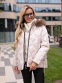 Luźna KURTKA Pikowane fale BEA - ecru