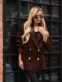 SWETER przypominający żakiet AMARIS - czekolada
