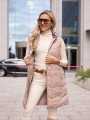 KAMIZELKA pikowana z podszewką w kratę LIVIA - beige