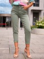 SPODNIE jeansowe mom fit z prostą nogawką SCARLETT - pistacja