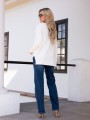 SWETER oversize z warkoczem CLAIRE - biały
