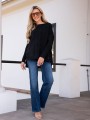 SWETER oversize z warkoczem CLAIRE - czarny