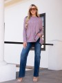 SWETER oversize z warkoczem CLAIRE - puder