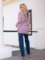 SWETER oversize z warkoczem CLAIRE - puder