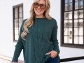 SWETER oversize z warkoczem CLAIRE - malachit