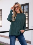 SWETER oversize z warkoczem CLAIRE - malachit