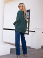 SWETER oversize z warkoczem CLAIRE - malachit