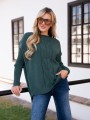 SWETER oversize z warkoczem CLAIRE - malachit