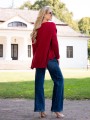 SWETER oversize z warkoczem CLAIRE - czerwony