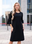 SUKIENKA z kokardkami gładka TESSA - czarny