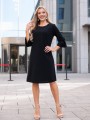 SUKIENKA z kokardkami gładka TESSA - czarny