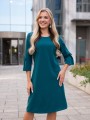 SUKIENKA z kokardkami gładka TESSA - morski
